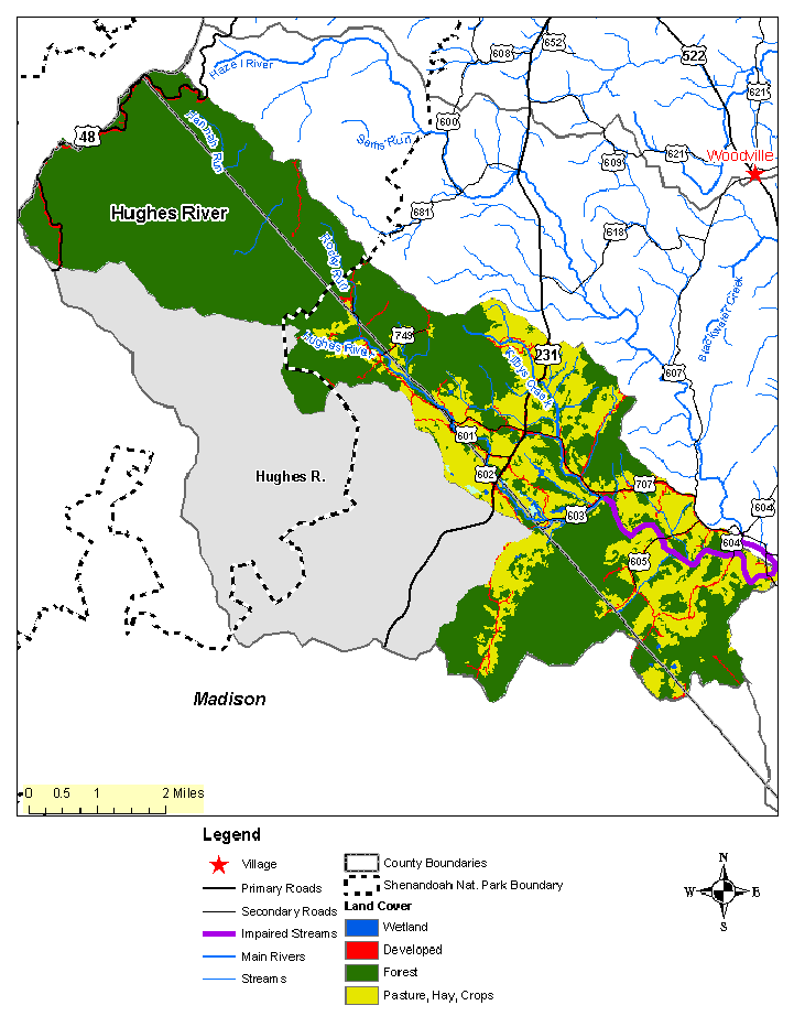 Land cover map for Hughes watershed