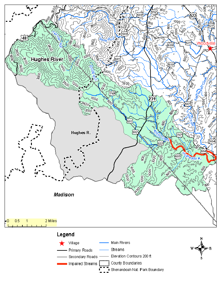 Topographic map - Hughes subwatershed